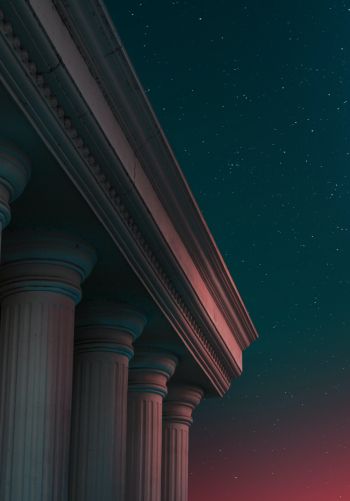 starry sky, night, pillars Wallpaper 1668x2388