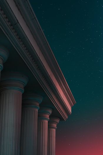 starry sky, night, pillars Wallpaper 640x960