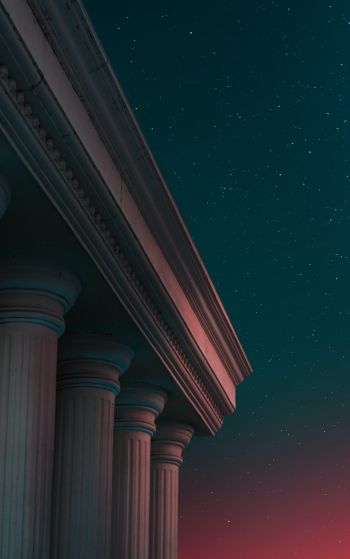 starry sky, night, pillars Wallpaper 1752x2800