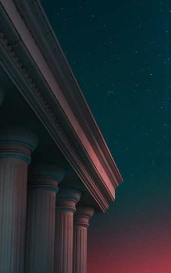 starry sky, night, pillars Wallpaper 1600x2560