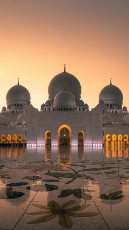 mosque, Abu Dhabi, UAE Wallpaper 2160x3840