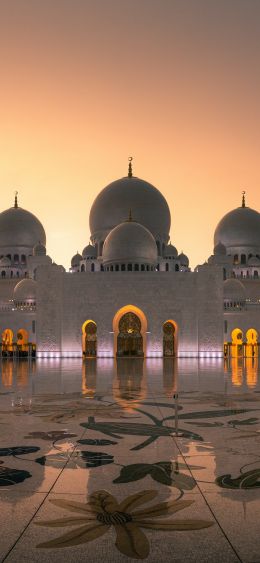 mosque, Abu Dhabi, UAE Wallpaper 1080x2340