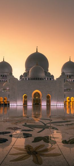 mosque, Abu Dhabi, UAE Wallpaper 1440x3200