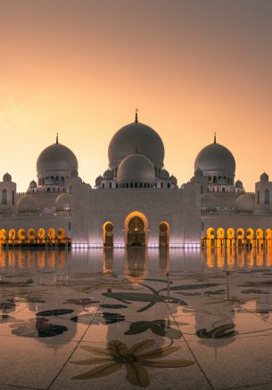 mosque, Abu Dhabi, UAE Wallpaper 1640x2360