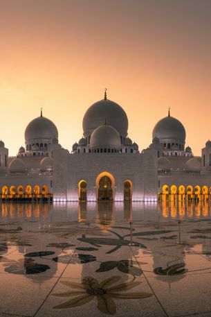 mosque, Abu Dhabi, UAE Wallpaper 640x960