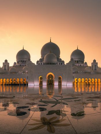 mosque, Abu Dhabi, UAE Wallpaper 1620x2160