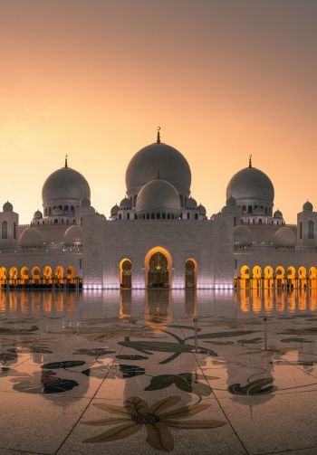 mosque, Abu Dhabi, UAE Wallpaper 1640x2360