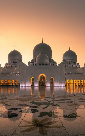 mosque, Abu Dhabi, UAE Wallpaper 1752x2800