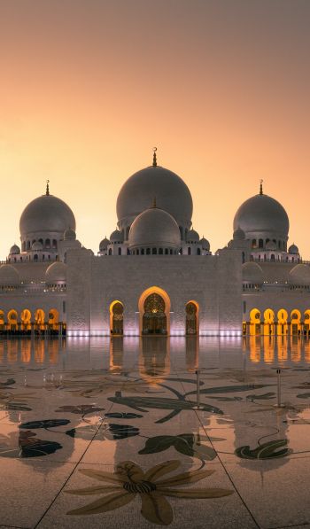 mosque, Abu Dhabi, UAE Wallpaper 600x1024