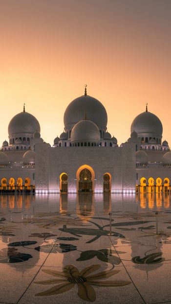 mosque, Abu Dhabi, UAE Wallpaper 640x1136