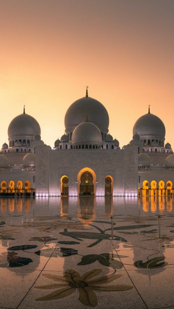 mosque, Abu Dhabi, UAE Wallpaper 2160x3840