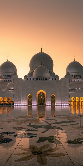 mosque, Abu Dhabi, UAE Wallpaper 720x1440