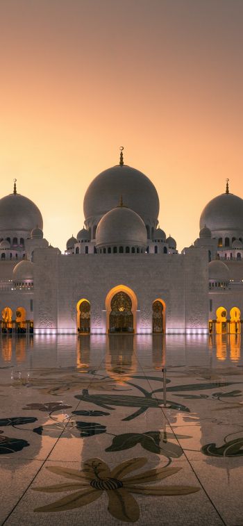 mosque, Abu Dhabi, UAE Wallpaper 828x1792