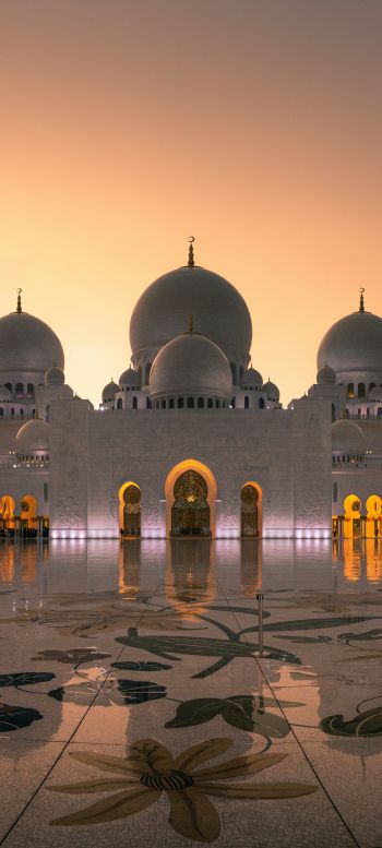 mosque, Abu Dhabi, UAE Wallpaper 1080x2400