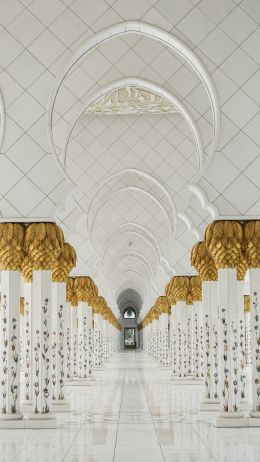 mosque, Abu Dhabi, white Wallpaper 1440x2560