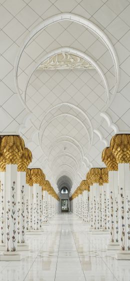 mosque, Abu Dhabi, white Wallpaper 1284x2778
