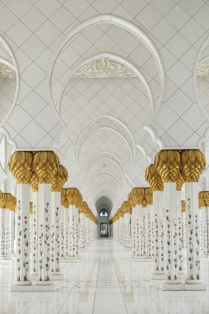 Обои 640x960 мечеть, Абу-Даби, белый
