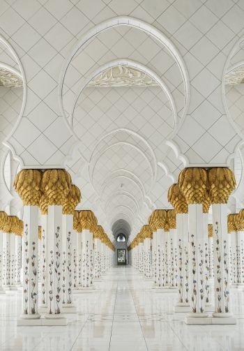 mosque, Abu Dhabi, white Wallpaper 1640x2360