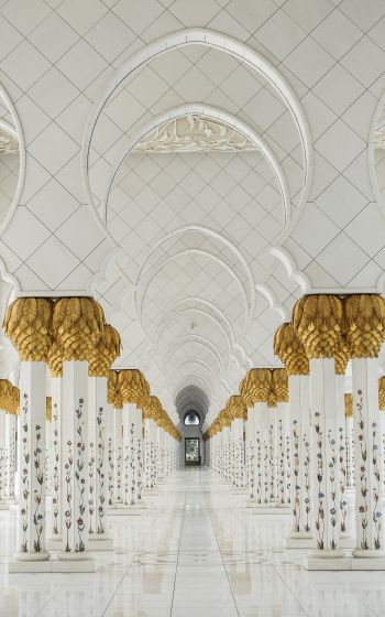 Обои 800x1280 мечеть, Абу-Даби, белый