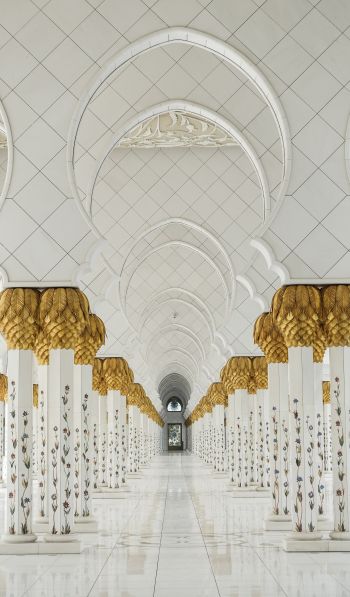 mosque, Abu Dhabi, white Wallpaper 600x1024