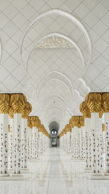 mosque, Abu Dhabi, white Wallpaper 640x1136