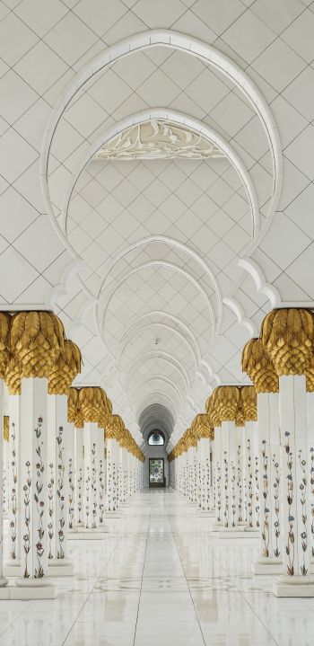 mosque, Abu Dhabi, white Wallpaper 1080x2220