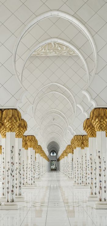 mosque, Abu Dhabi, white Wallpaper 1080x2280
