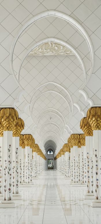 mosque, Abu Dhabi, white Wallpaper 1440x3200