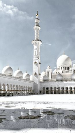 Обои 1440x2560 мечеть, белый, Абу-Даби