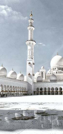 mosque, white, Abu Dhabi Wallpaper 720x1520