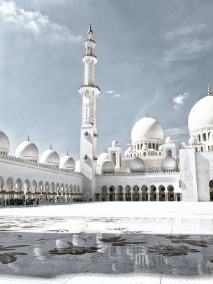 mosque, white, Abu Dhabi Wallpaper 1668x2224