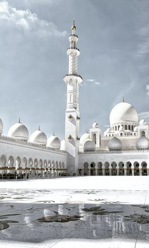 Обои 1200x2000 мечеть, белый, Абу-Даби