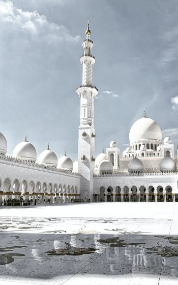 mosque, white, Abu Dhabi Wallpaper 1752x2800