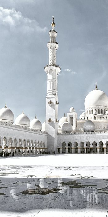 Обои 720x1440 мечеть, белый, Абу-Даби