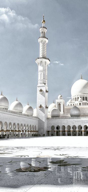 mosque, white, Abu Dhabi Wallpaper 1080x2340