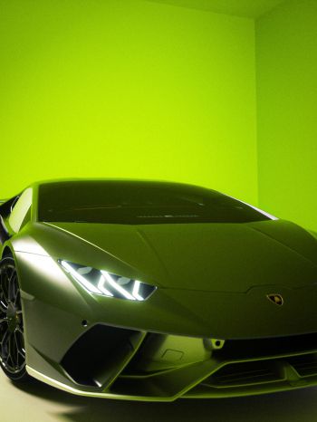 Обои 1536x2048 Lamborghini, спортивная машина, зеленый
