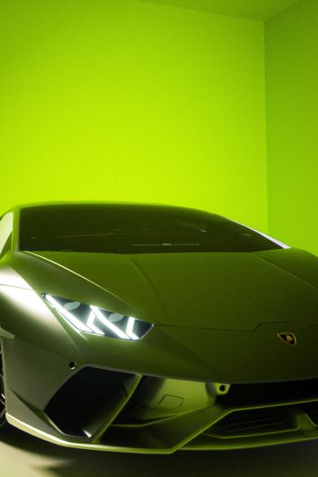 Обои 640x960 Lamborghini, спортивная машина, зеленый