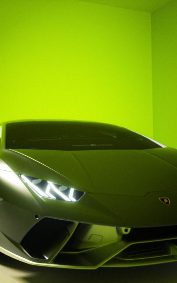 Обои 1200x1920 Lamborghini, спортивная машина, зеленый