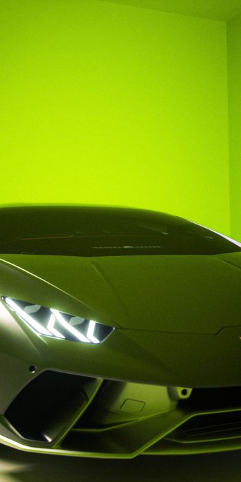 Обои 720x1440 Lamborghini, спортивная машина, зеленый