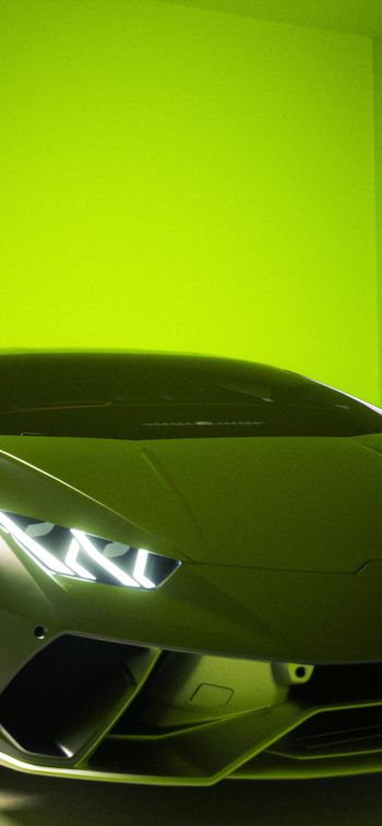 Обои 1125x2436 Lamborghini, спортивная машина, зеленый