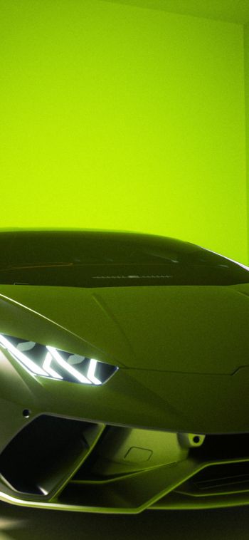 Обои 1080x2340 Lamborghini, спортивная машина, зеленый
