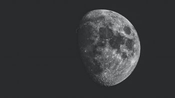 Обои 1600x900 луна, спутник, черное и белое