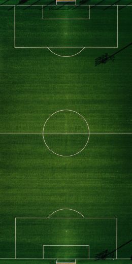 Обои 720x1440 футбольное поле, вид сверху, зеленый