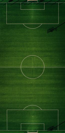 Обои 1440x2960 футбольное поле, вид сверху, зеленый