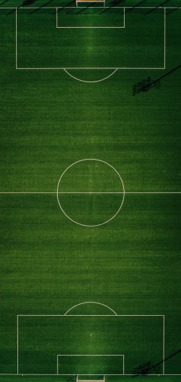 Обои 1080x2280 футбольное поле, вид сверху, зеленый