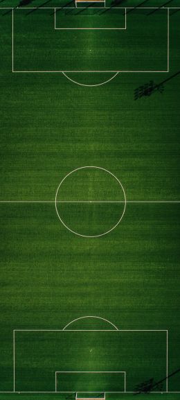 Обои 1440x3200 футбольное поле, вид сверху, зеленый