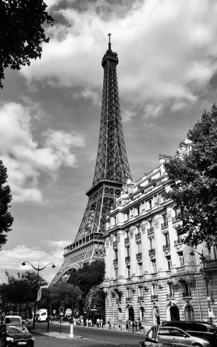 eiffel tower, black and white, Paris Wallpaper 1752x2800