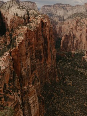 cliff, valley, canyon, mountains Wallpaper 1620x2160