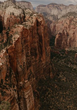 cliff, valley, canyon, mountains Wallpaper 1668x2388