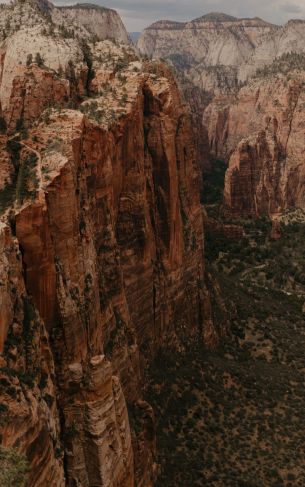 cliff, valley, canyon, mountains Wallpaper 1752x2800
